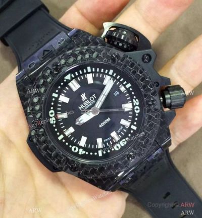 Swiss Hublot Diver 4000m Replica King Power Watch Carbon Fibre Case